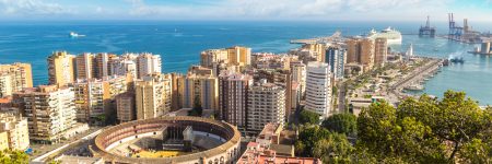 Panoramic,Aerial,View,Of,Malaga,In,A,Beautiful,Summer,Day,